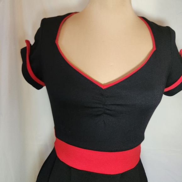 SOURPUSS Dollface Black With Red Rose Detail & Trim (S) - Picture 7 of 14